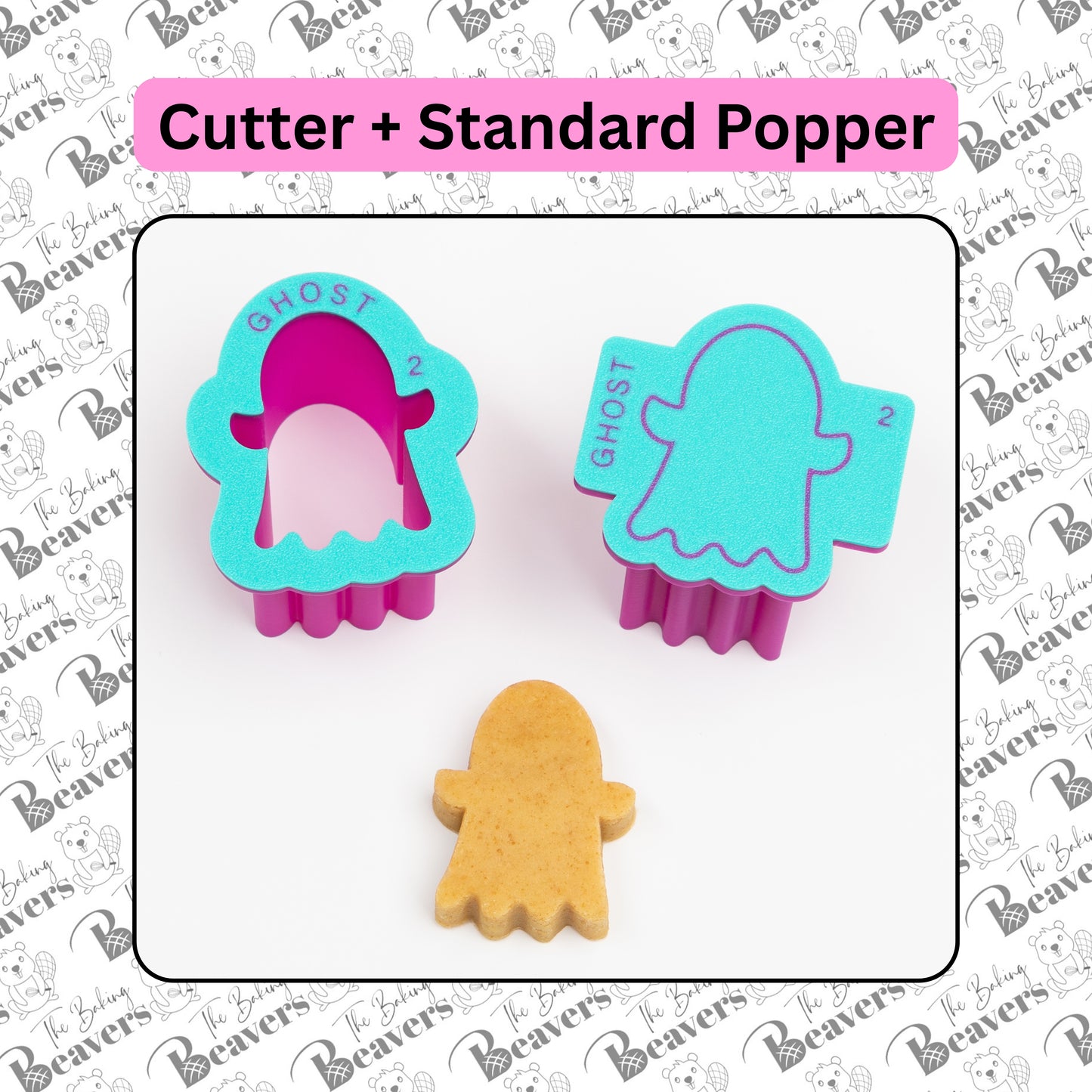 Halloween GHOST Cake Pop Mold Set (Cutter, Popper and Tray + Detailed Popper option)