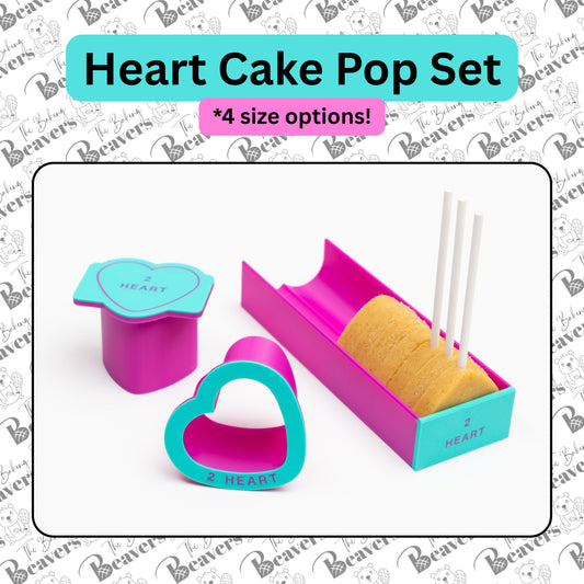 Heart Cake Pop Set (Cutter, Popper and Tray)