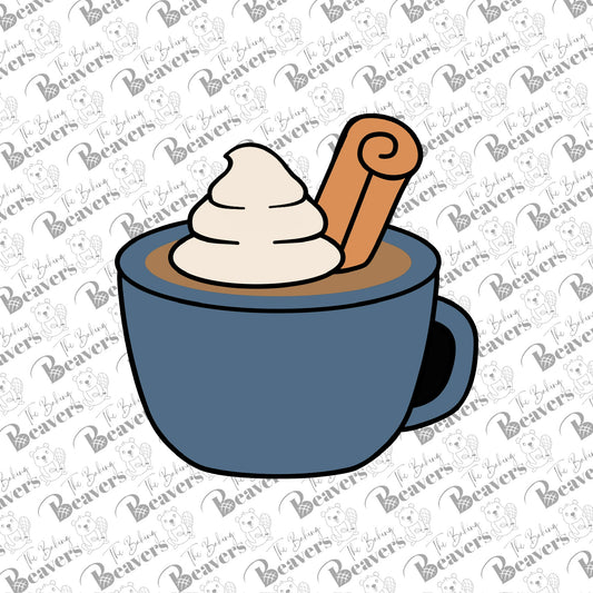 Fall Coffee/Hot beverage Mug with Whipped Cream and Cinnamon Stick (version 2) Cookie Cutter