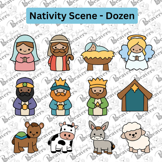 Nativity Scene DOZEN Cookie Cutters (Set of 12)