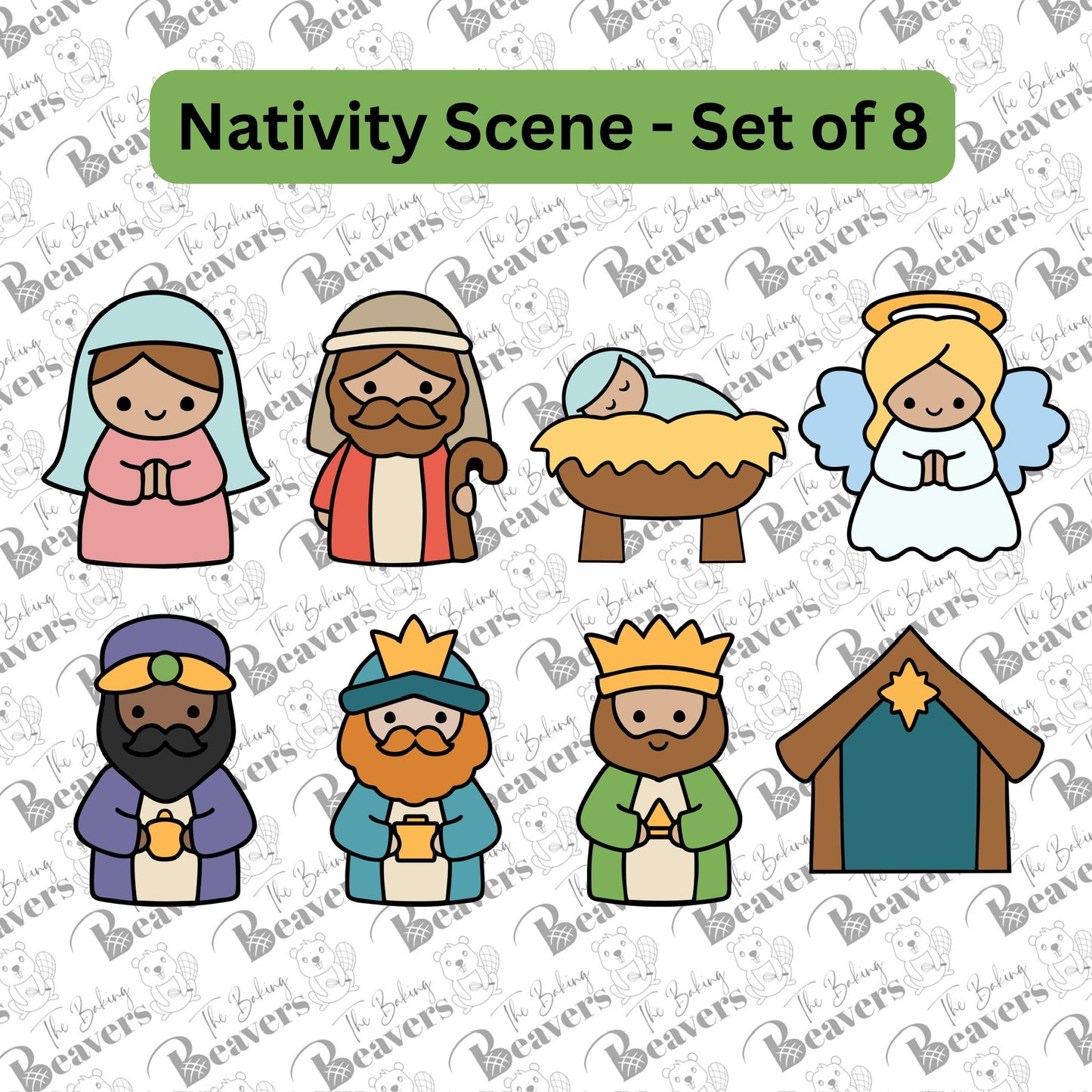 Nativity Scene Cookie Cutters (Set of 8)