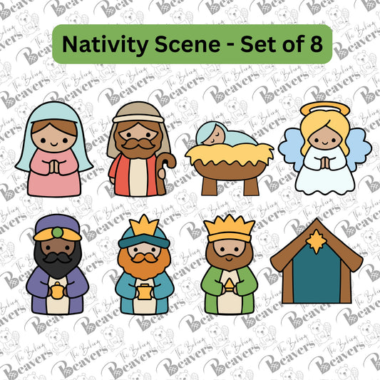 Nativity Scene Cookie Cutters (Set of 8)