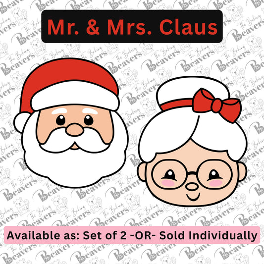 Mr. and Mrs. Claus Cookie Cutters (sold individually or as a set)