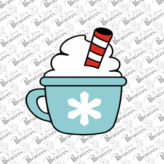 Chunky Hot Coffee/Cocoa Mug with Whipped Cream and Straw Cookie Cutter