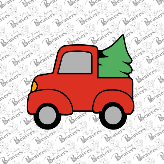 Chunky Christmas Truck with Tree Cookie Cutter