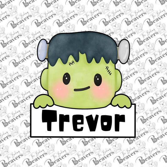 Frankenstein Personalized Name Plaque Cookie Cutter