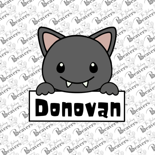 Bat Personalized Name Plaque Cookie Cutter