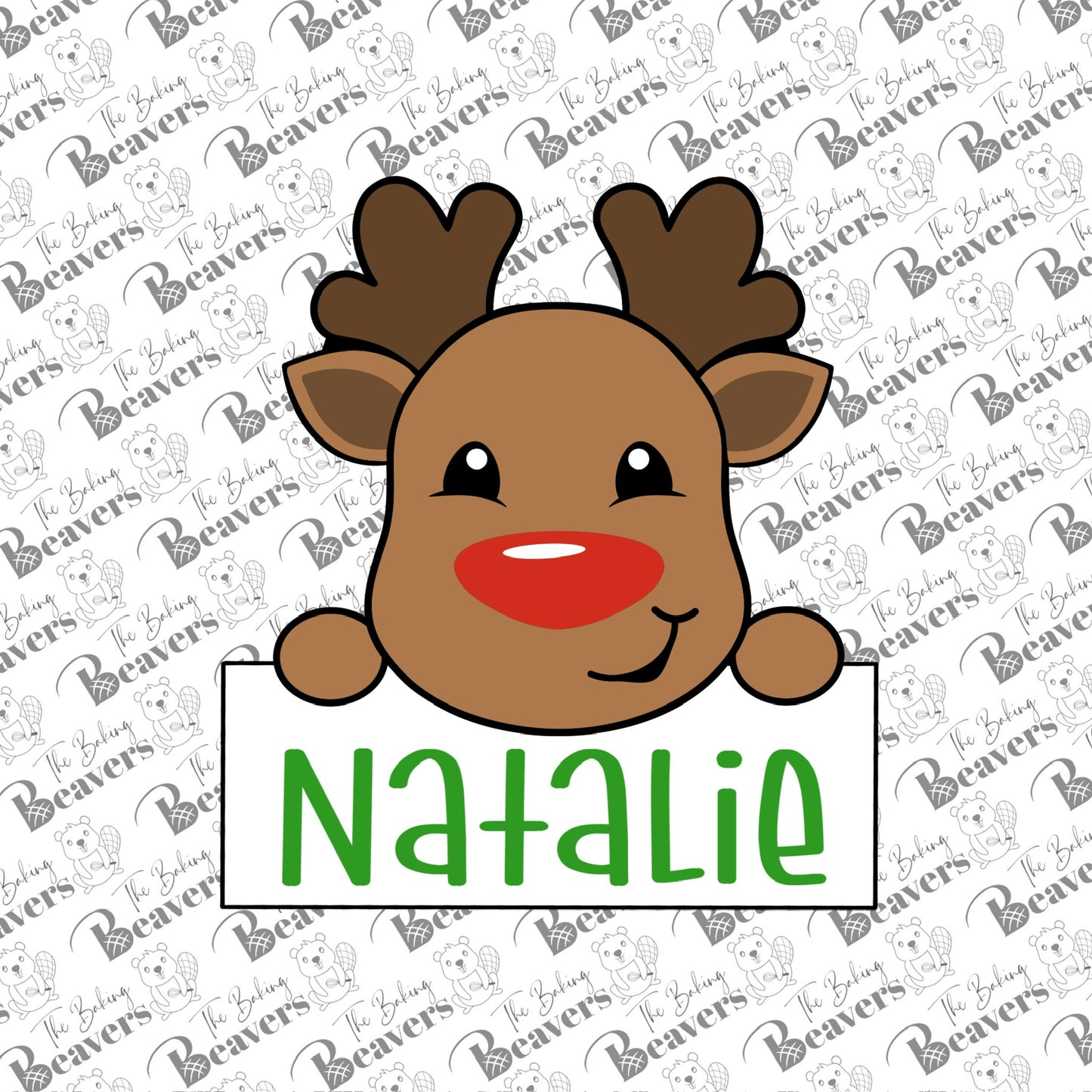 Reindeer Personalization Name Plaque Cookie Cutter