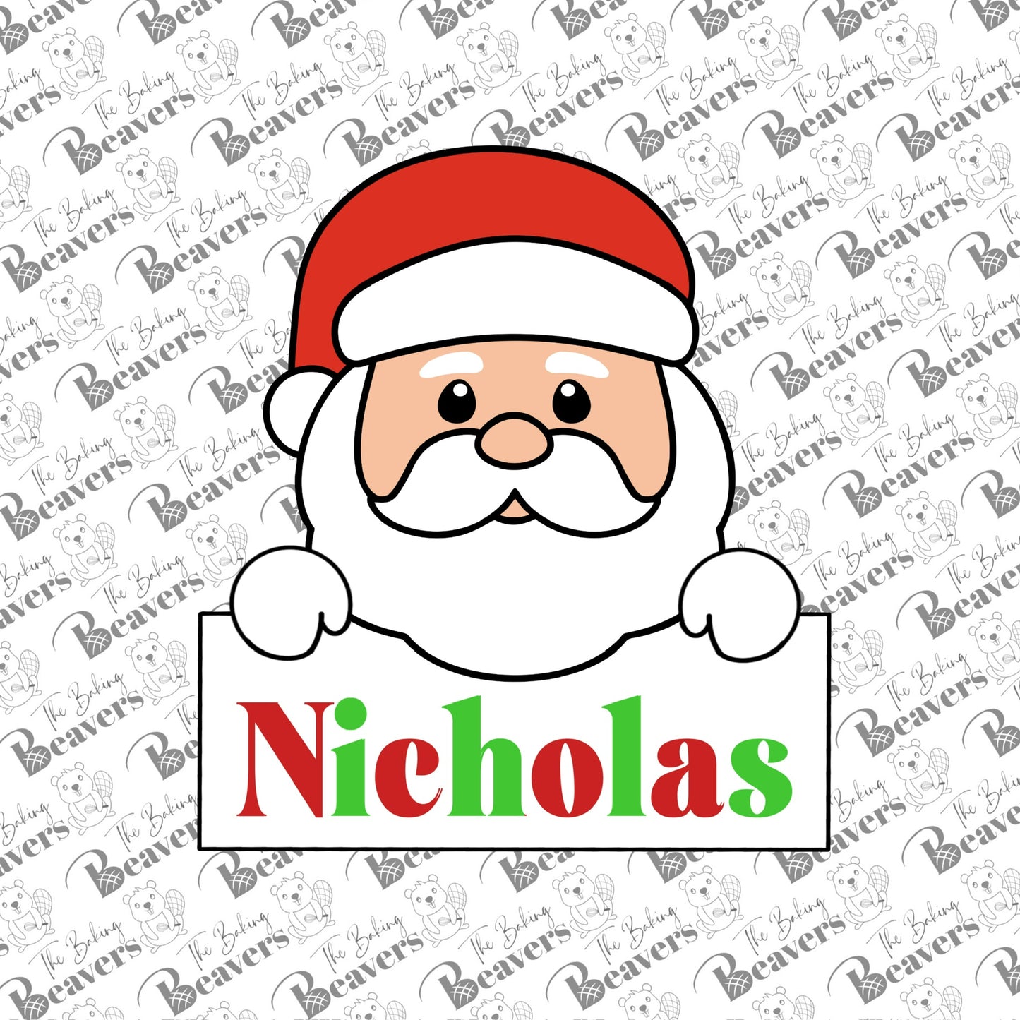 Santa Personalization Name Plaque Cookie Cutter