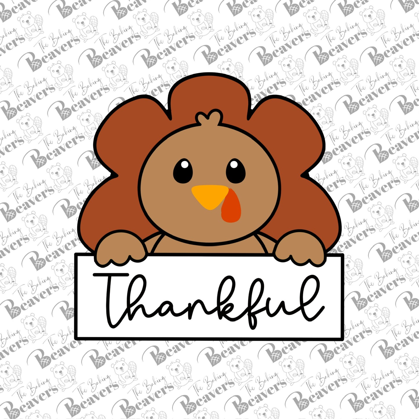 Turkey (chunky version) Name Plaque Cookie Cutter | Turkey place setting