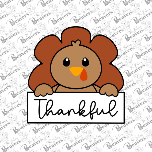 Turkey (chunky version) Name Plaque Cookie Cutter | Turkey place setting