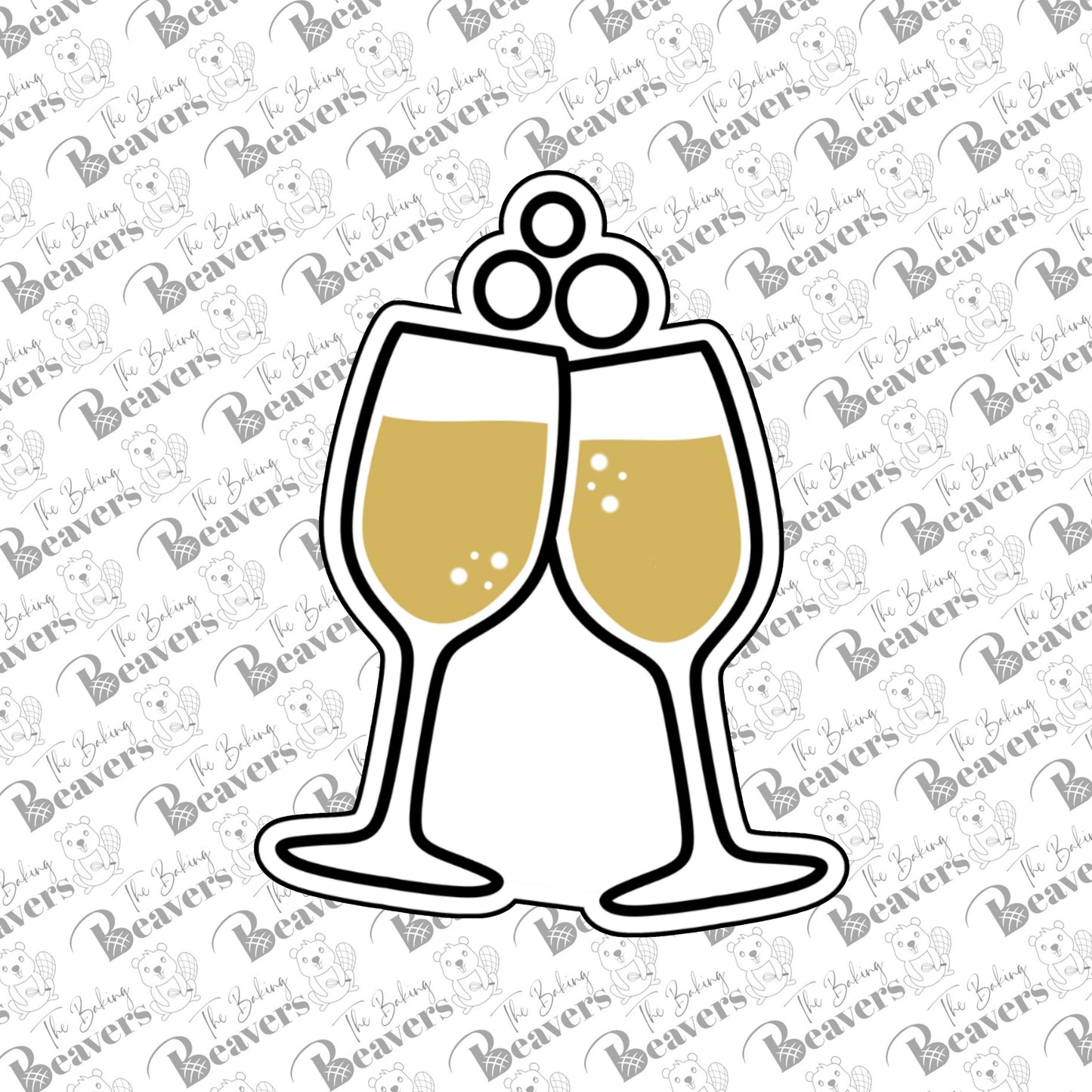 Champagne Flutes - Champagne Glasses - Toast Cookie Cutter
