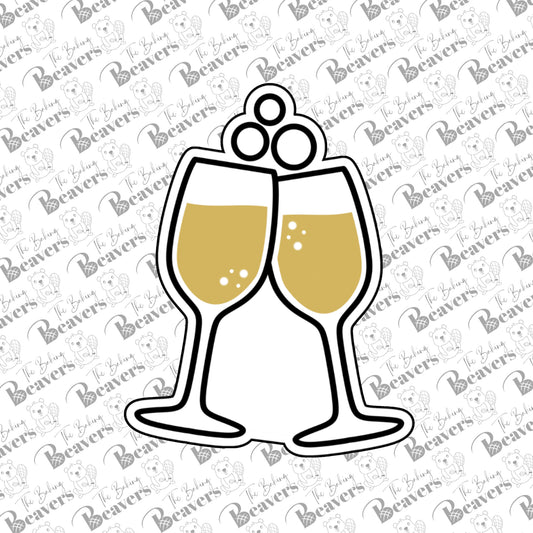 Champagne Flutes - Champagne Glasses - Toast Cookie Cutter