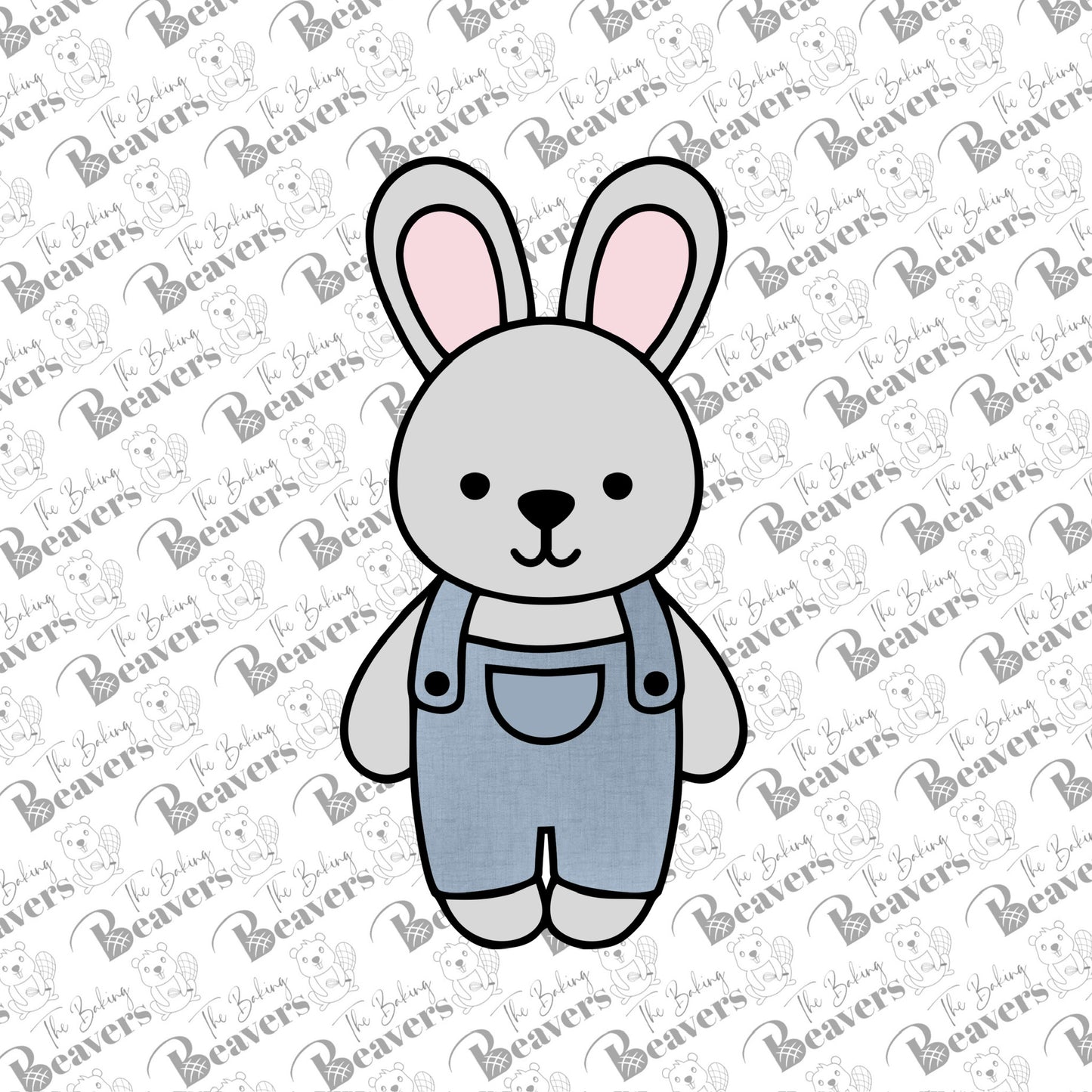 Boy Bunny in Overalls Cookie Cutter