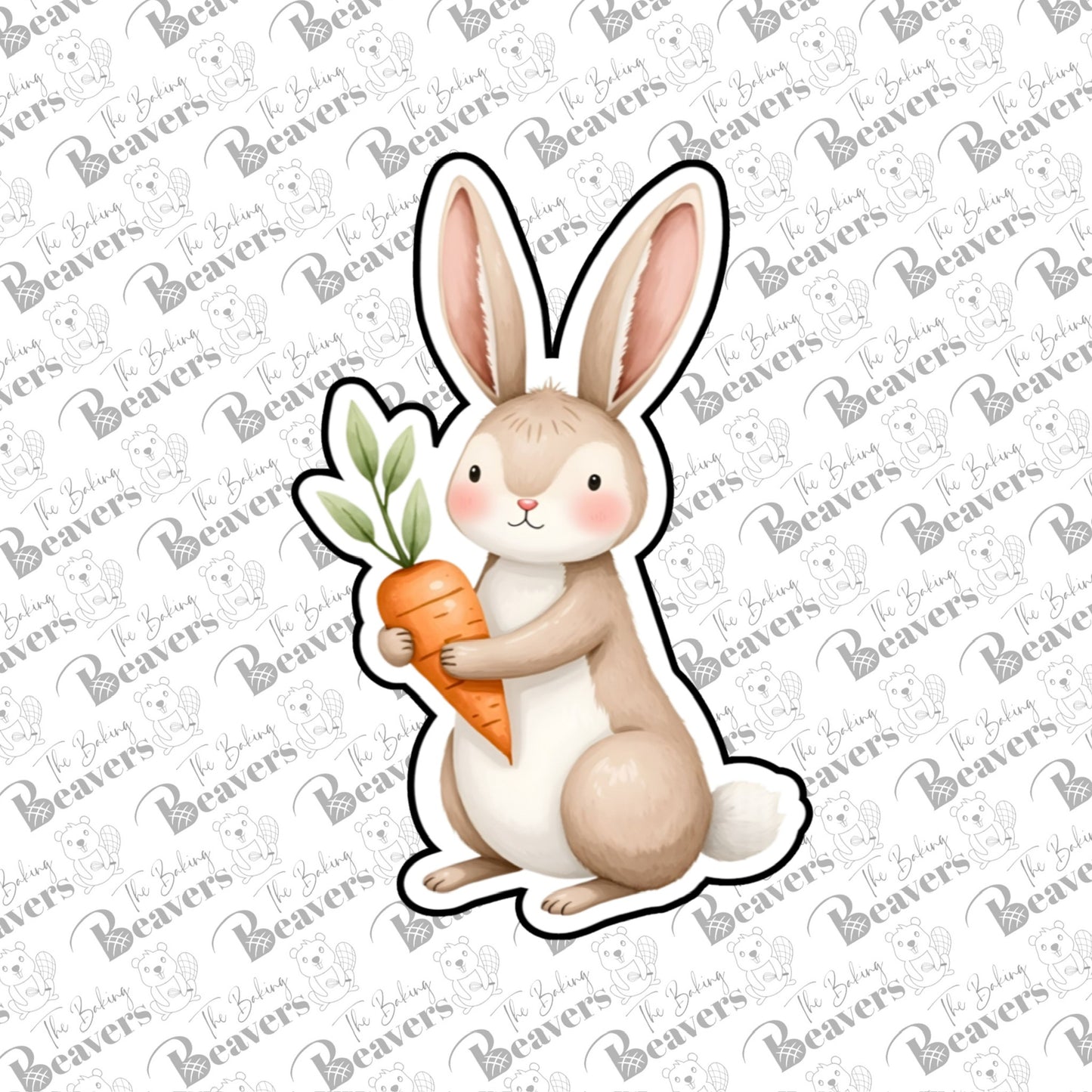 Bunny Holding a Carrot Cookie Cutter