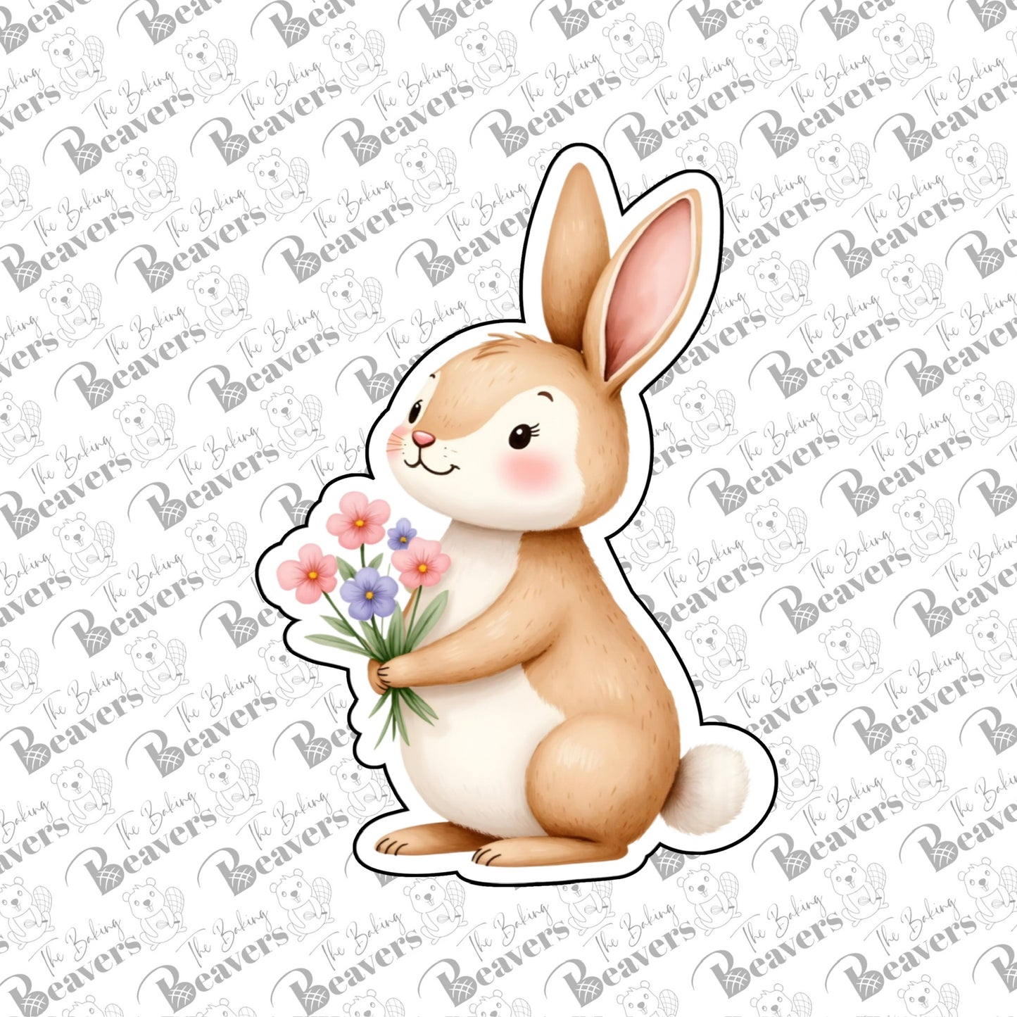 Bunny with Flowers Cookie Cutter