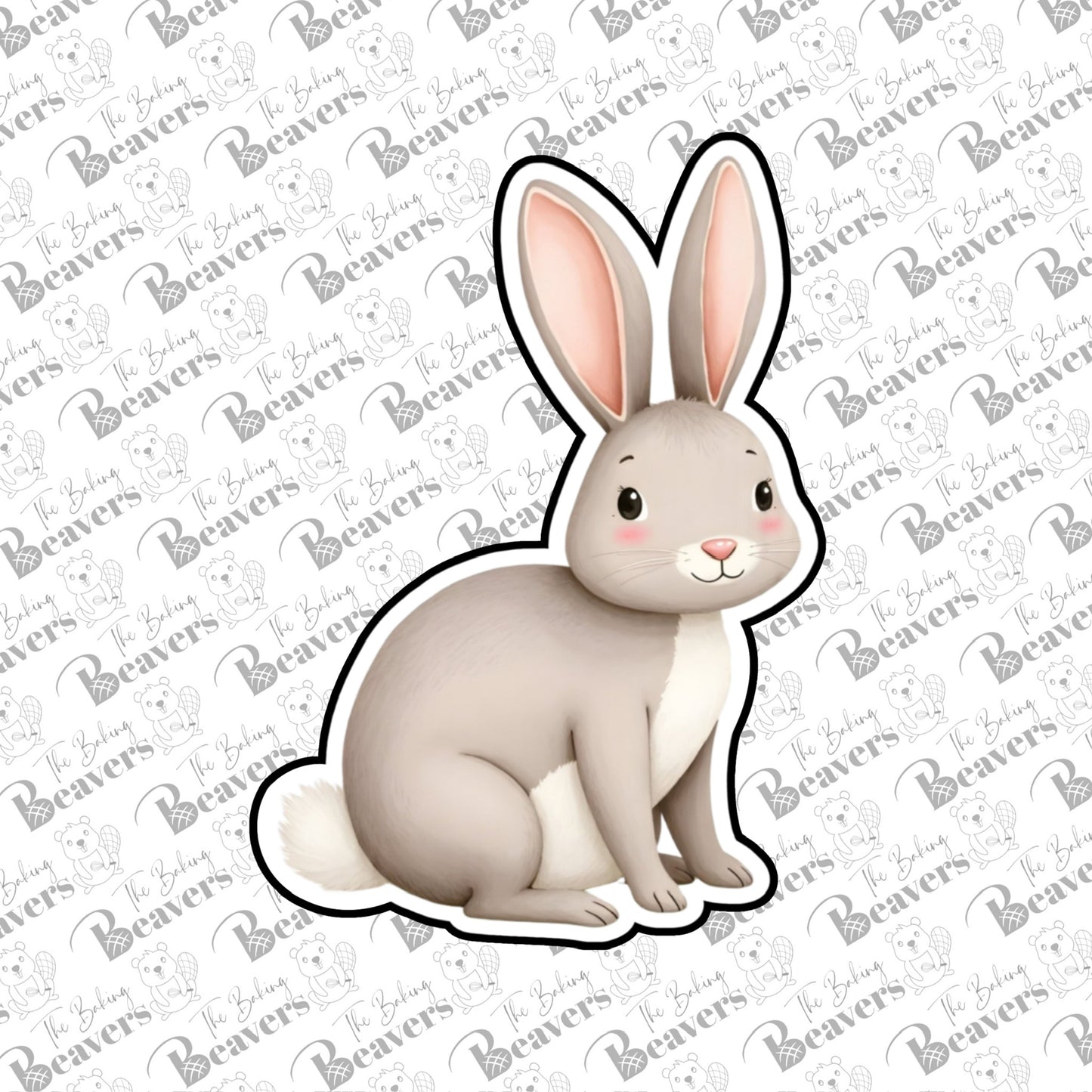 Sitting Bunny with Ears Up Cookie Cutter