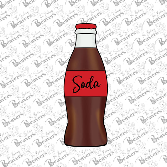 Glass Soda Bottle Cookie Cutter (recommend sizing up)