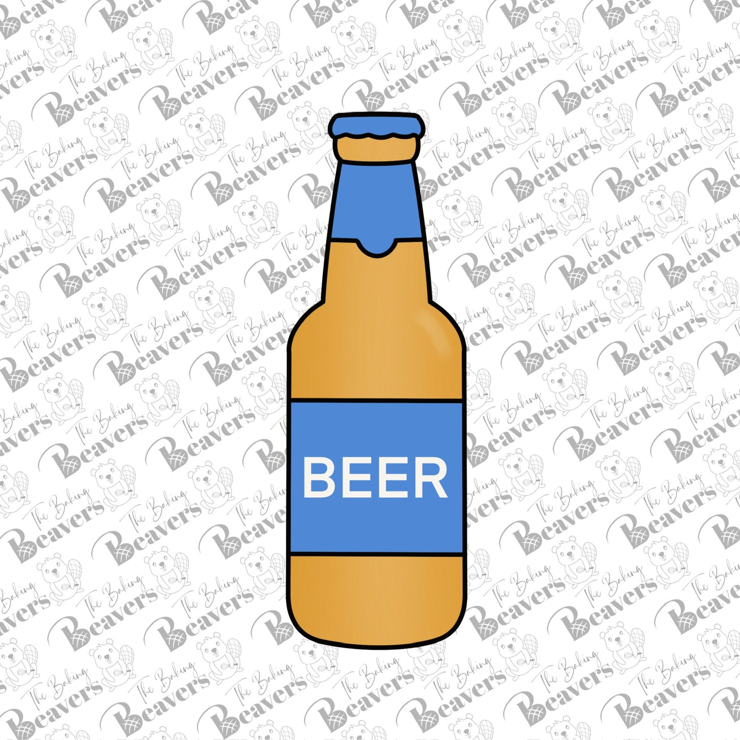 Glass Beer Bottle Cookie Cutter (recommend sizing up)