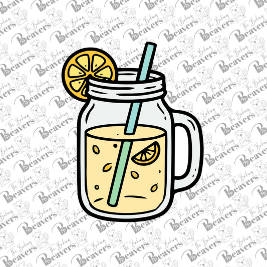 Mason Jar Drink with Lemon Cookie Cutter