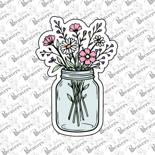 Floral Mason Jar Cookie Cutter