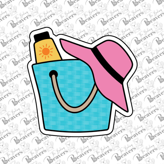 Beach Bag with Hat Cookie Cutter