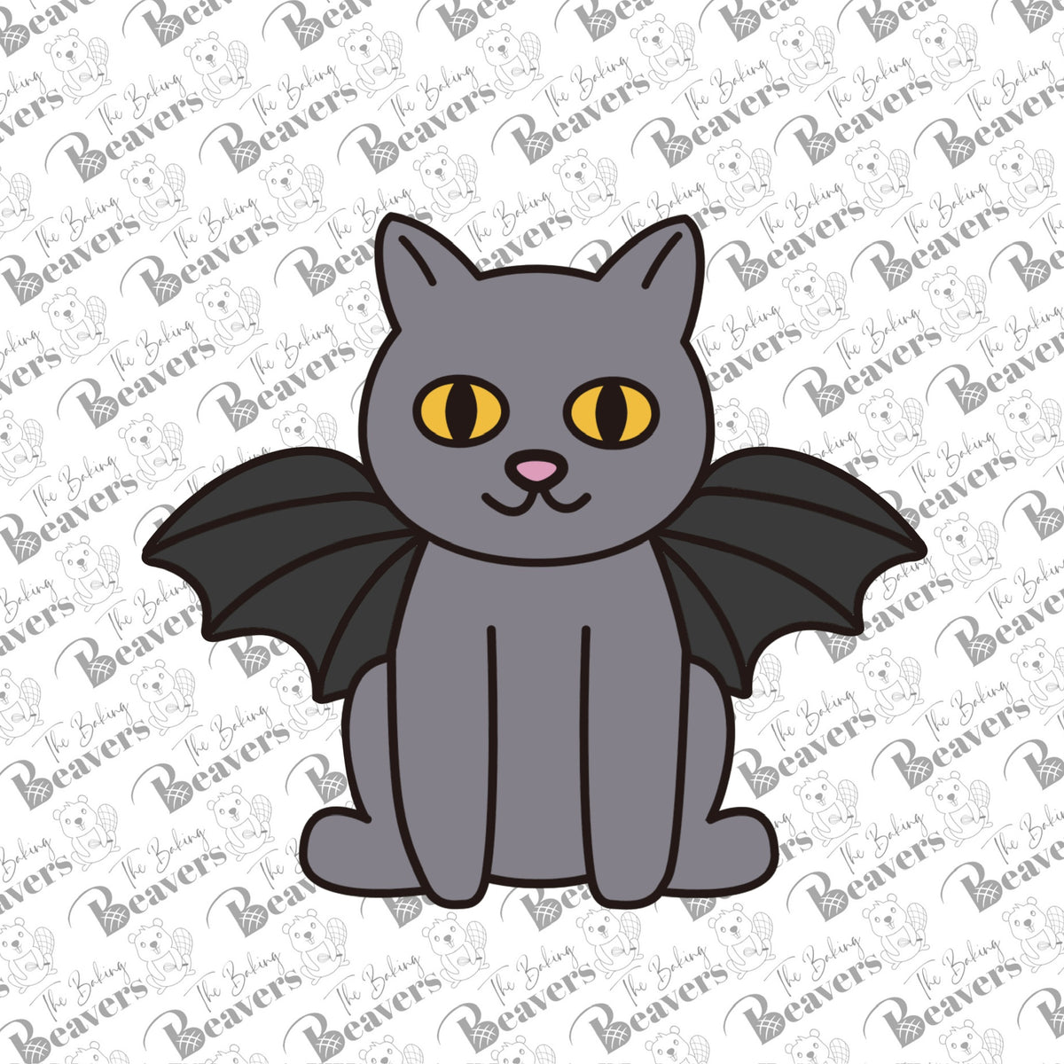 Black Cat with Bat Wings Cookie Cutter