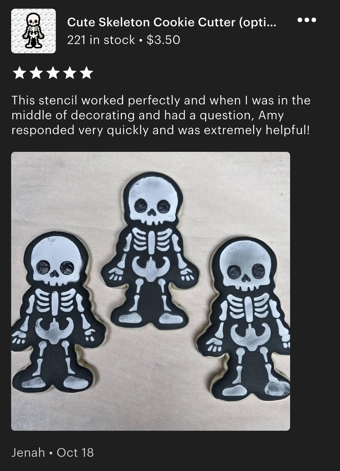 Cute Skeleton Cookie Cutter (With or Without 2 part Stencil)