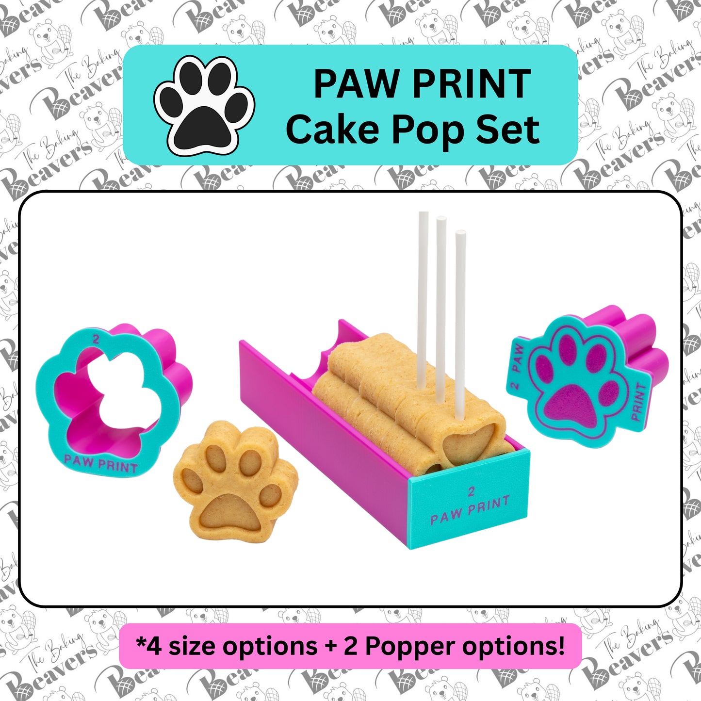 Paw Print Mold Set (Cutter, Popper and Tray + Detailed Popper option)