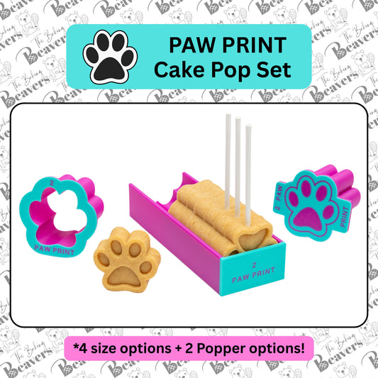 Paw Print Mold Set (Cutter, Popper and Tray + Detailed Popper option)