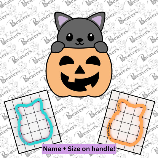 Halloween Black Cat in Pumpkin Cookie Cutter