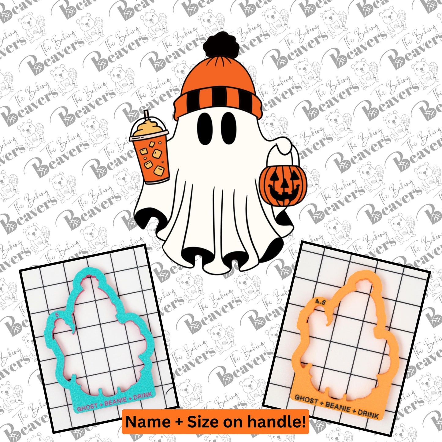 Ghost with Beanie and Drink Cookie Cutter