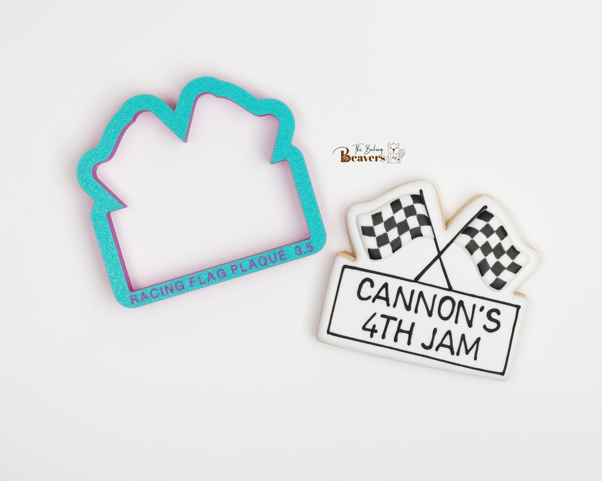 Racing Flag Plaque Cookie Cutter