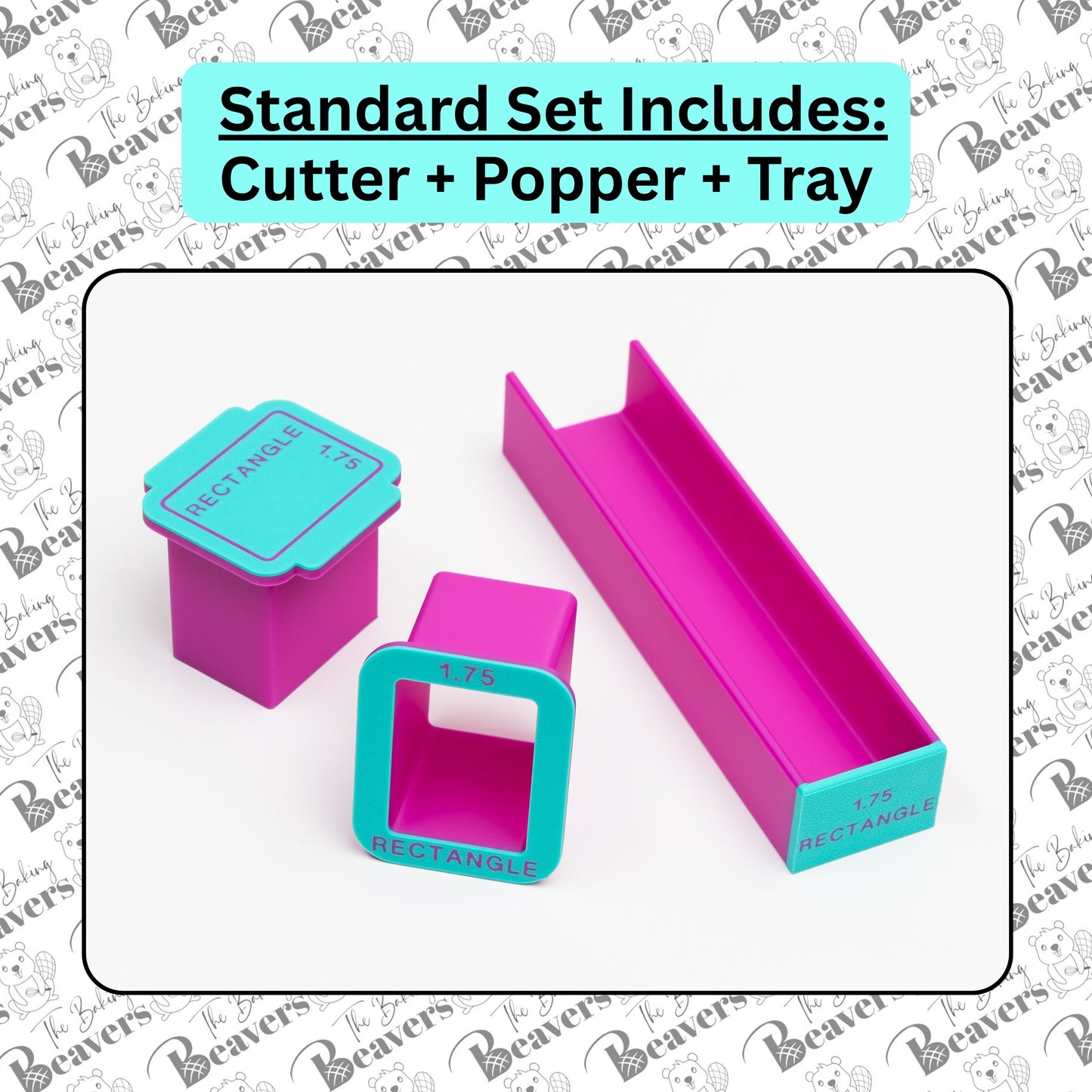 Rounded Corner RECTANGLE Cake Pop Mold Set (Cutter, Popper and Tray)