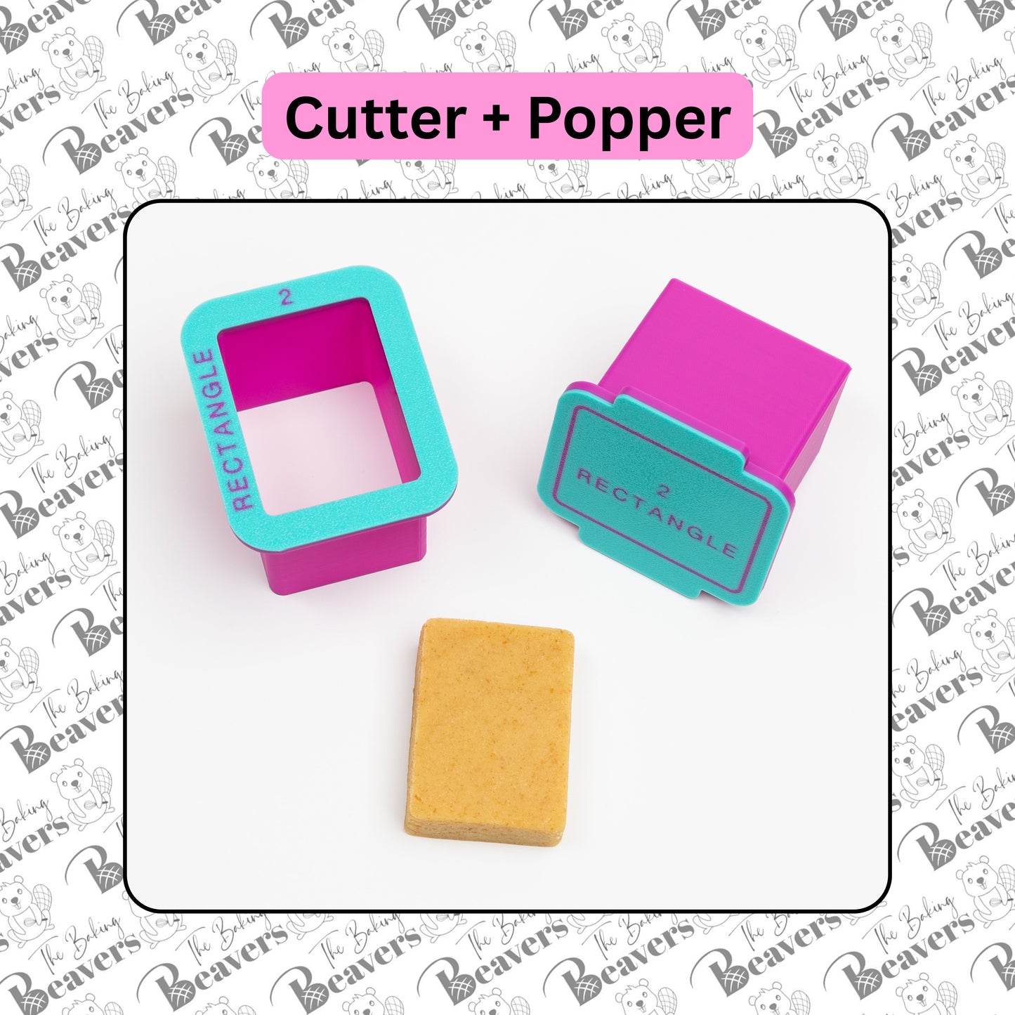 Rounded Corner RECTANGLE Cake Pop Mold Set (Cutter, Popper and Tray)
