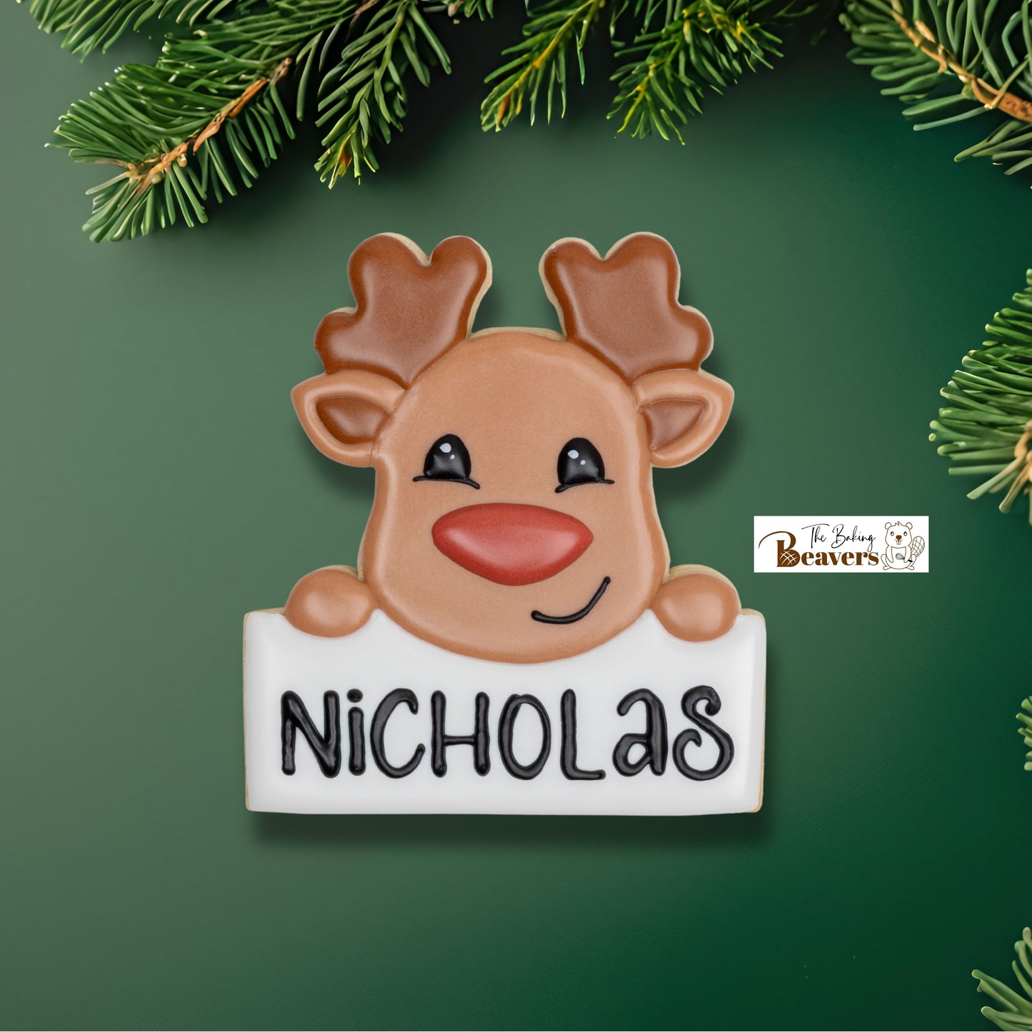 Reindeer Personalization Name Plaque Cookie Cutter