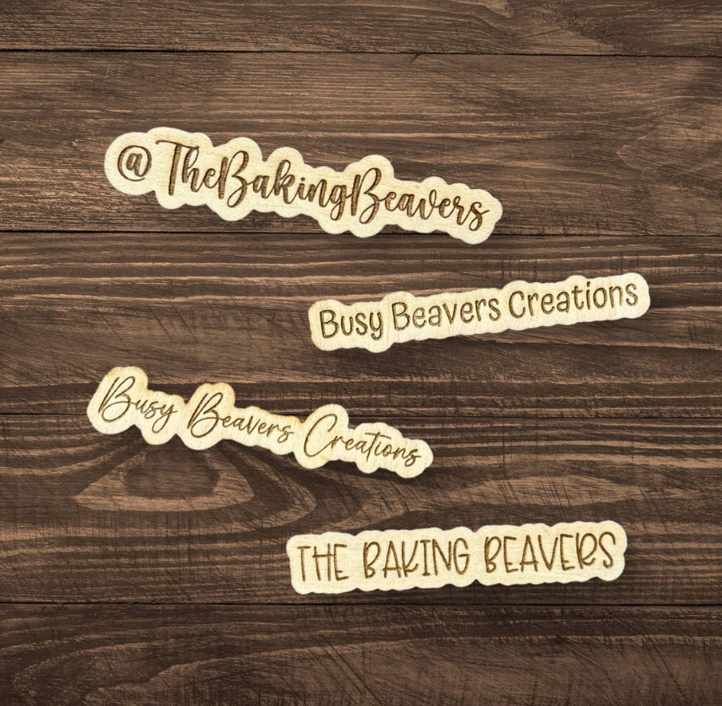 Custom Laser Engraved Wooden Business Name Plaque for social media. photo/video prop.