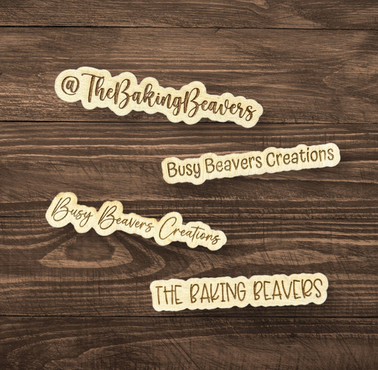Custom Laser Engraved Wooden Business Name Plaque for social media. photo/video prop.