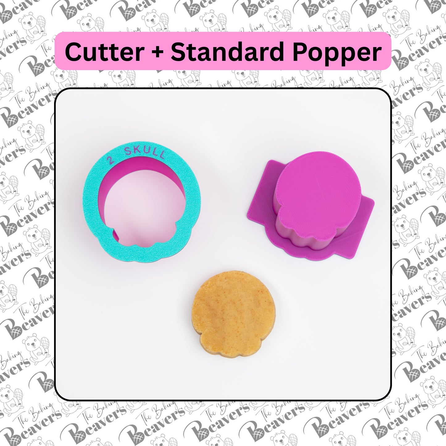 Skull Cake Pop Mold Set (Cutter, Popper and Tray + Detailed Popper option)