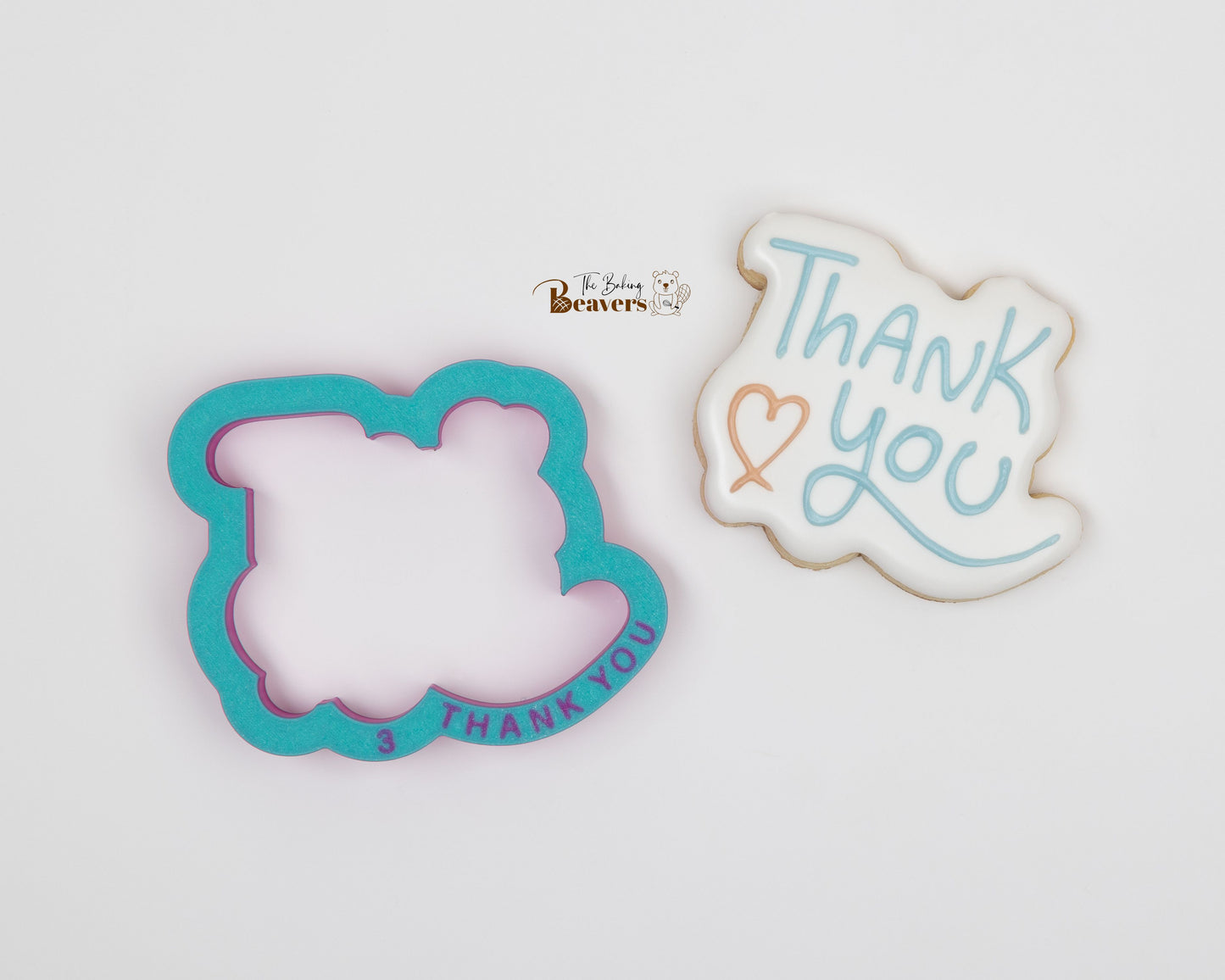 Thank You Text Cookie Cutter (optional Stencil)