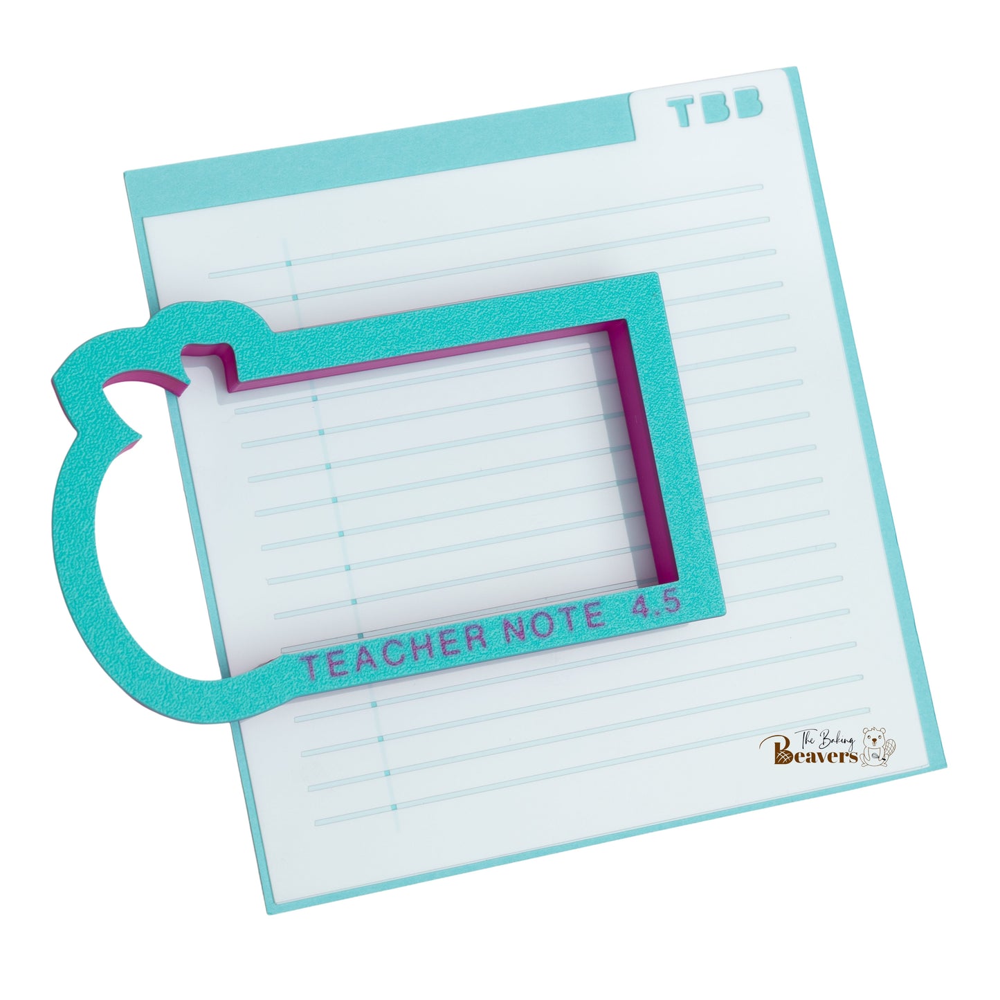 Teacher Note Plaque Cookie Cutter (optional 2 part paper stencil) (recommend sizing UP)