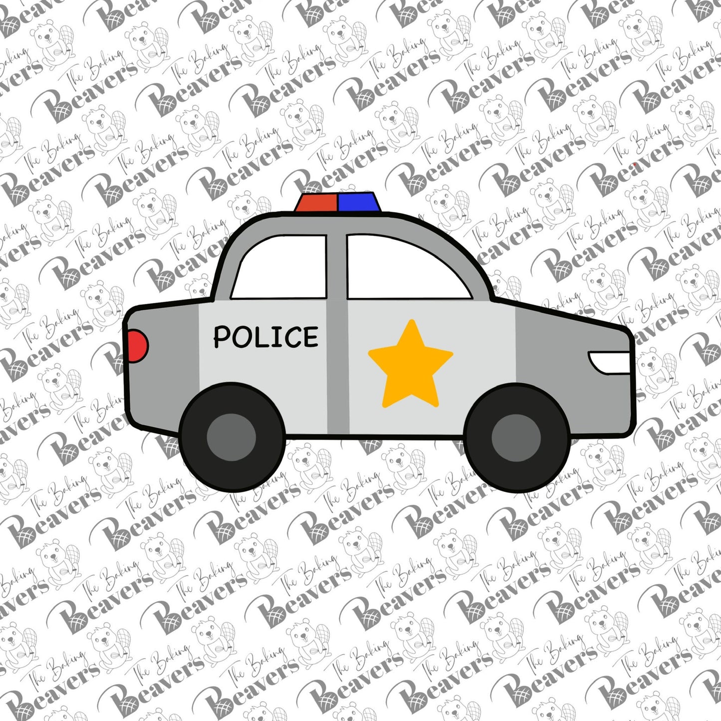 Police Car Cookie Cutter (recommend sizing up)