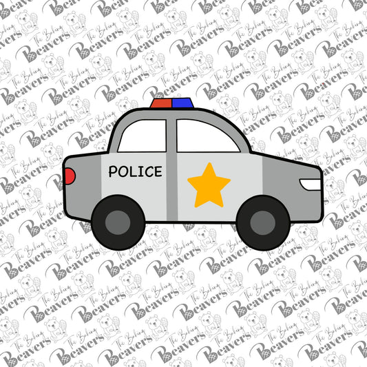 Police Car Cookie Cutter (recommend sizing up)