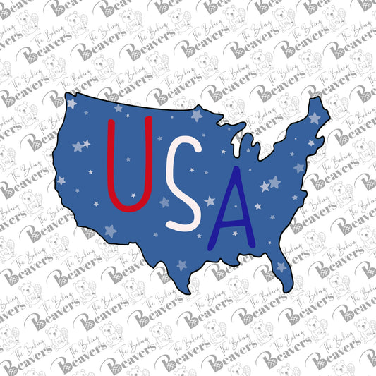 United States Map Cookie Cutter (recommend sizing up)