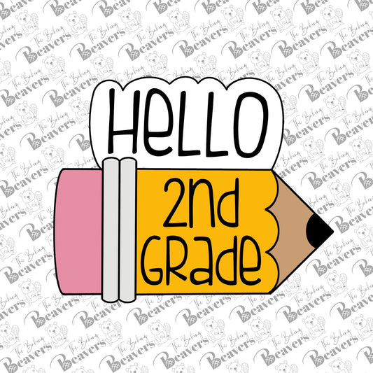 'Hello' Pencil with Personalization Plaque Cookie Cutter