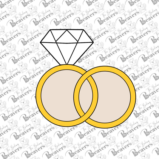 Entwined Wedding Rings Cookie Cutter