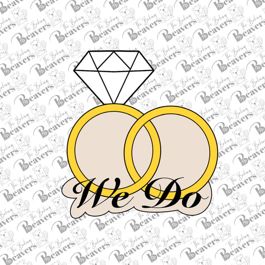 'We Do' Wedding Rings Cookie Cutter
