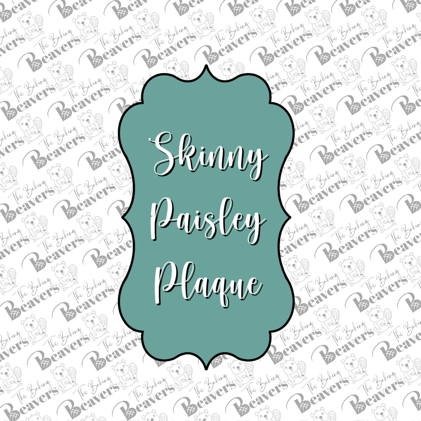 Skinny Paisley Plaque Cookie Cutter (recommend sizing up)