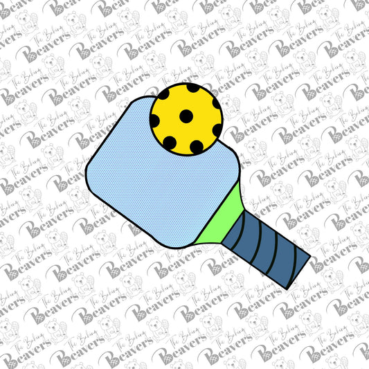 Pickle Ball Paddle and Ball Cookie Cutter (recommend sizing up)