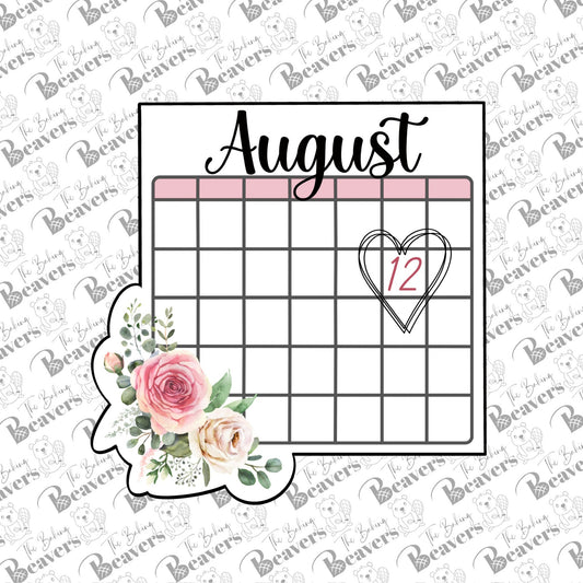 Save The Date Plaque Cookie Cutter (optional Grid Stencil)
